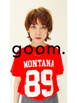 グーム(goom.) 大人美人ショートボブパーマウルフパーマアッシュベージュ