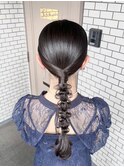 編みおろし タイトアレンジ 参列ヘア お呼ばれヘア ライブヘア