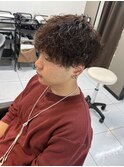 シャドウパーマ メンズパーマ 波巻きパーマ 波巻きシャドウ 眉毛