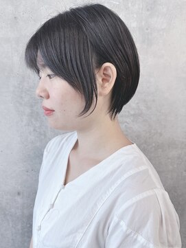 モリオ(morio) ＊耳かけショートボブ丸みショート前下がりショートボブ前髪あり