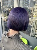 【ブリーチ必須】深みと透明感のディープバイオレットボブ