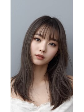 熊本/韓国セミロング×レイヤーカット×透明感カラー