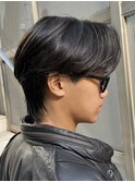 ウルフセンターパートショートネープシースルーマッシュ襟足有り