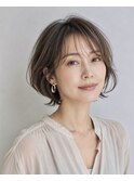 ミセスショートボブ白髪ぼかし脱白髪染め30代40代50代60代♪