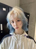 モニカ(MONIQA) 【ブロンド×ペールブルー】ブリーチデザインカラー