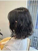 ブルーグレージュ×デジタルパーマ