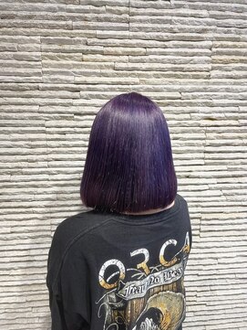 ビスイル 秋葉原店(Vis ill) 大人可愛いダブルカラーパープルブラック丸みショート