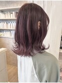 福山市Caaryこっくりラズベリーカラーくびれセミロング20代30代