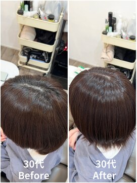アトリエリコ 奈良高の原店(atelier RICO) 30代　艶白髪染め　カットカラー髪質改善トリートメント