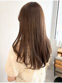透明感カラーブラウンベージュ＊レイヤーカットロングワンカール