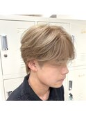 シースルーマッシュ　韓国マッシュ　ミルクティーベージュ