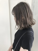 ヘアーデザイン シュシュ(hair design Chou Chou by Yone) 透け感オリーブダークグレージュ×ゆるふわボブ♪20代30代40代