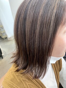 ベルクープス 天王寺店(Belle Coupes) 【Bellecoupes】megu 大人ハイライト モカブラウン 外はねボブ