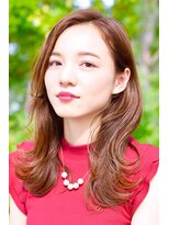 エニタイム(Anytime)&nbsp;大人かわいいフェミニンロング　　　ピンクベージュカラー