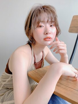 エマエコル(Emma ecole) Emma ecole 抜け感くびれボブ×ミルクティーベージュ