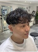 韓国マッシュウルフツイストスパイラルパーマセンターパート