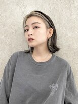 サンク 原宿 表参道(cinq)&nbsp;インナーカラーボブ黒髪バングカラーフェイスフレーミング韓国風