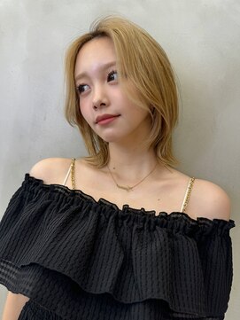 ロンド ストラーダ 心斎橋(Lond strada) 韓国前髪顔周りロング×ピンクブラウン[心斎橋/髪質改善]