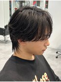 マッシュウルフシースルーセンターパートツーブロックニュアンス