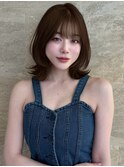 イメチェン外ハネボブ美髪ワイドバングミディアム縮毛矯正韓国