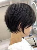 ショートボブ丸みショートカット小顔つや髪前髪あり20代30代40代