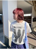 大人シアーベージュミニウルフボブミディアムレイヤー
