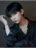 韓国マッシュブルーブラックスパイキーショート_ba522242