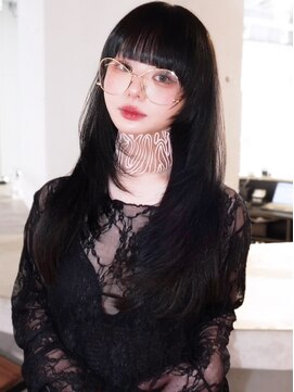 アルバム 池袋(ALBUM) ロング暗めカラー韓国ヘア顔周りレイヤー_F50697