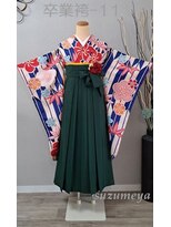 きものサロン すずめ屋&nbsp;レンタル番号　卒業袴-11　松竹梅青　（袴、帯色変更可）