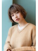 小顔ミニボブ×アッシュベージュ