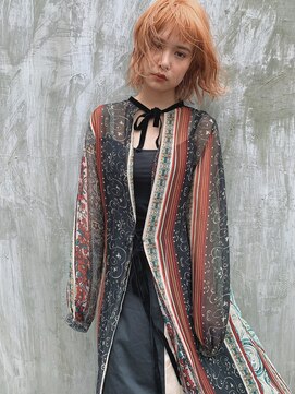 クラフト ヘア デザイン(CRAFT HAIR DESIGN) レイヤーウェーブボブ×暖色カラー