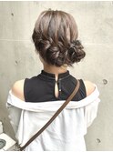 5分ヘアアレンジ☆こめかみカバーのおくれ毛◎編み込みシニヨン