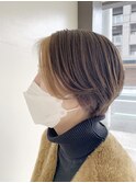 松山市　20代30代40代　ハンサムショート×バングカラー