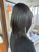 クオリス 上板橋店(QUALIS)&nbsp;高濃度水素ストレート髪質改善艶髪ミディアムレイヤースタイル