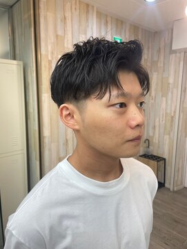 ナンバー ジェミカ 札幌(N° jemica) メンズダークアッシュマッシュセンターパートニュアンスパーマ