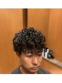 銀座　理容室　メンズサロン　パーマスタイル