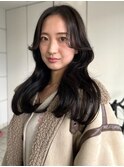 くびれヘア　韓国風　センターパート　顔周りカット【天神大名】