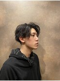 カジュアルパーマ＋七三パート