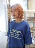 ボブレイヤーレイヤーボブオレンジベージュハッシュカット