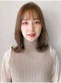 斜めバング前髪似合わせカットチェリーブラウンうるツヤ美髪