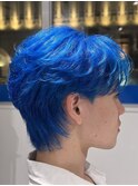 ブルーニュアンスシースルーセンターパート