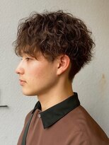《メンズ/曲がる縮毛矯正/メンズパーマ》nui MEN 茨木店&nbsp;ミルクティーブロンド/ダークブルー/デジタルパーマ/茨木