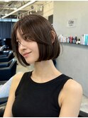 大人可愛い顔まわりレイヤーボブ/タッセルボブ/切りっぱなしボブ