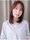 ミルクティーベージュブリーチなしくびれミディレイヤー30代Te1