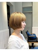 Lidee前上がりボブミルクティーブロンド