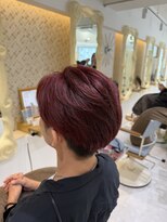 ビビディ バビディ ブー 河原町三条店(Bibbidi.bobbidi.boo)&nbsp;▽ディープレッド/センターパート/ブリーチ1回～