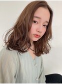 大人かわいい軽ウェーブセミロング