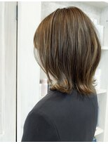 キャアリー(Caary)&nbsp;福山美容室Caary人気オリーブグレージュ外ハネくびれミディアム