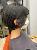 丸みショート×ダークアッシュ