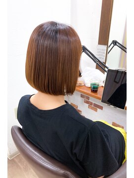 美容室 カノン(Kanon) サラツヤボブの縮毛矯正